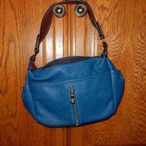 Blush blue leather bag